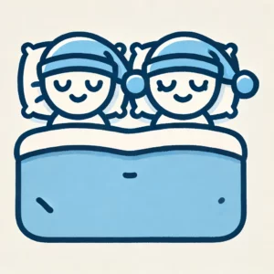 Strichmännchen schlafen im Bett